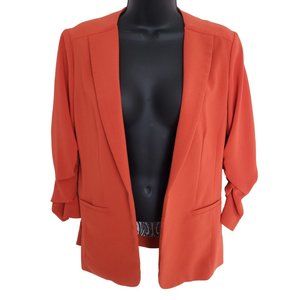 Skies are Blue Red/Orange Womens Blazer Size S